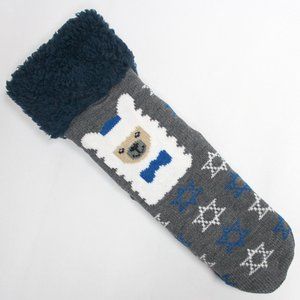 NWT Merry and Bright Fuzzy Babba Shoe Size 4 - 10 Faux Fur Llama Slipper Socks